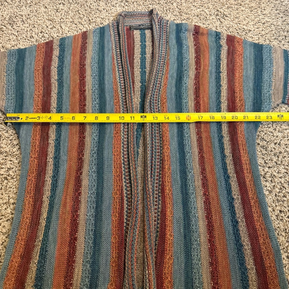 Peruvian Connection Maras Pima Cotton Multicolored Boho Cardigan Womens Size S - Picture 8 of 12